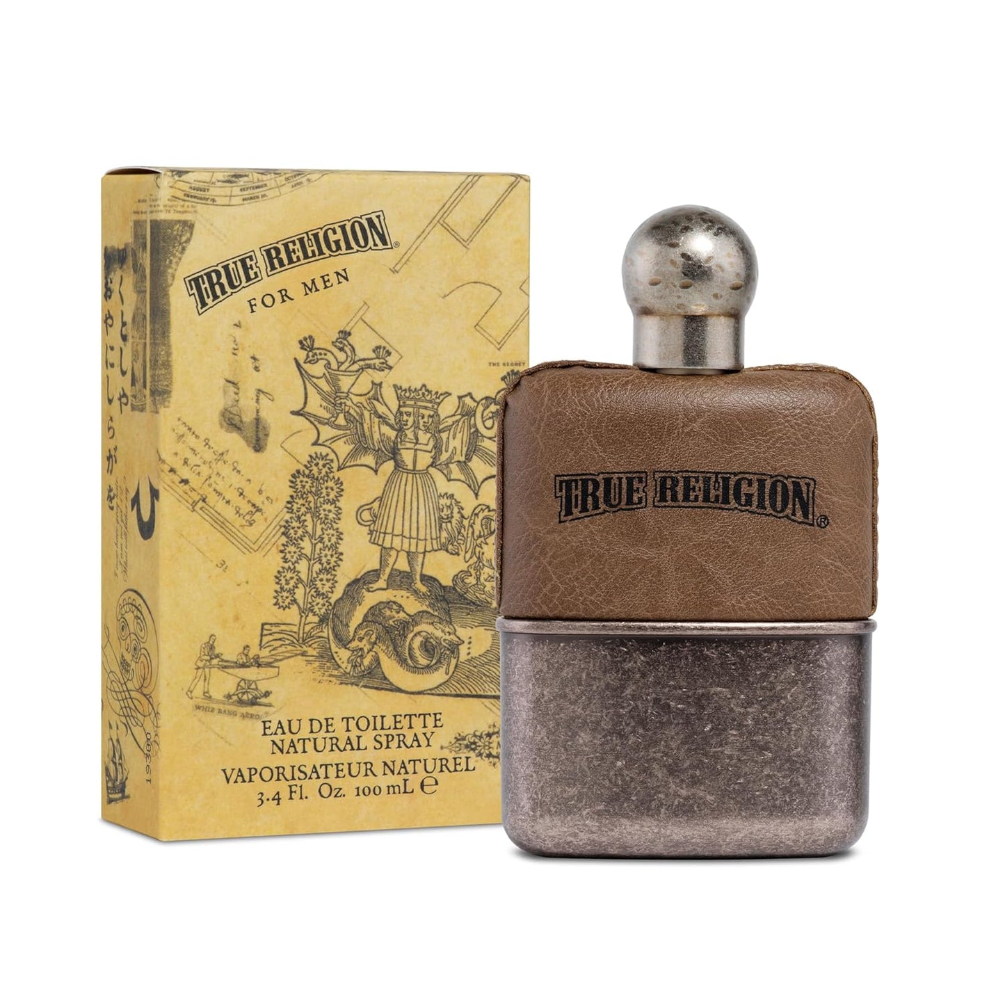 True Religion Men's Cologne - Long Lasting Eau de Toilette with Cardamom, Pepper & Cedarwood - 3.4 fl oz