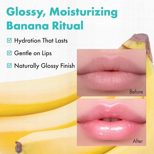 Amuse Seoul Banana Lip Oil - Hydrating Vegan Lip Oil with Peptide & Rice-Based PDRN | 01 Zen Matcha, Banana-Scented