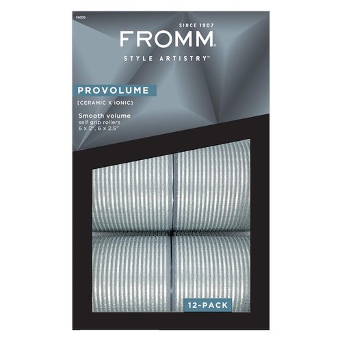 Fromm ProVolume Hair Rollers - Self-Grip Ceramic Ionic Set of 12 | Professional Grade for Volume & Soft Waves