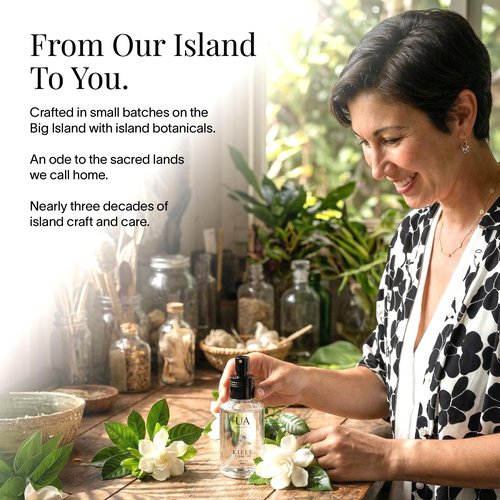 Kiele Gardenia Body and Hair Mist from Hawaii, Hair Perfume for a Light, Hydrating Refresh, Body Mist for Women and Men, Alcohol-Free, With Moisturizing Hyaluronic Acid & Glycerin, 3.4 oz