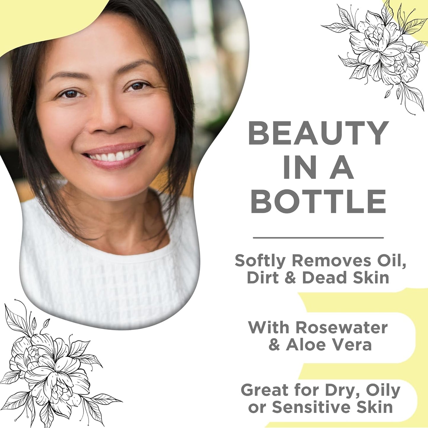 Skin Nation Hydrating Rosewater Toner - Alcohol-Free & Paraben-Free, 4 Fl Oz | Soothes All Skin Types