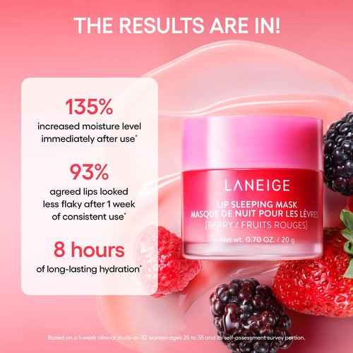 LANEIGE Lip Sleeping Mask Candy Cane: Nourish, Hydrate, Vitamin C, Murumuru & Shea Butter, Antioxidants, Flaky, Dry Lips