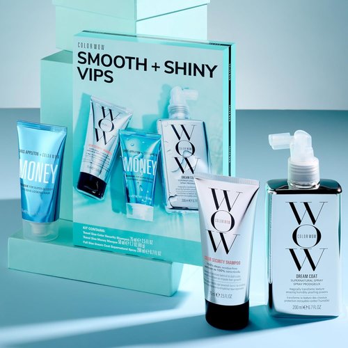 COLOR WOW Smooth + Shiny VIPs Kit - Ultimate Hair Care Set for Frizz Control and Shine