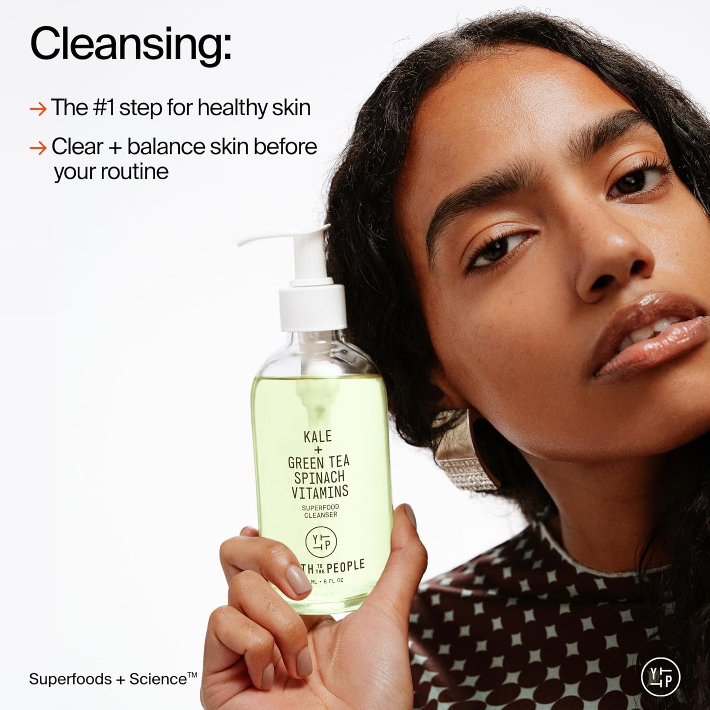 Youth To The People Superfood Facial Cleanser - Kale + Green Tea Daily Face Wash, Gentle Makeup Remover, with Soothing Antioxidants for Glowing Skin, pH Balance, Clean Pores, Sulfate-free, Refillable