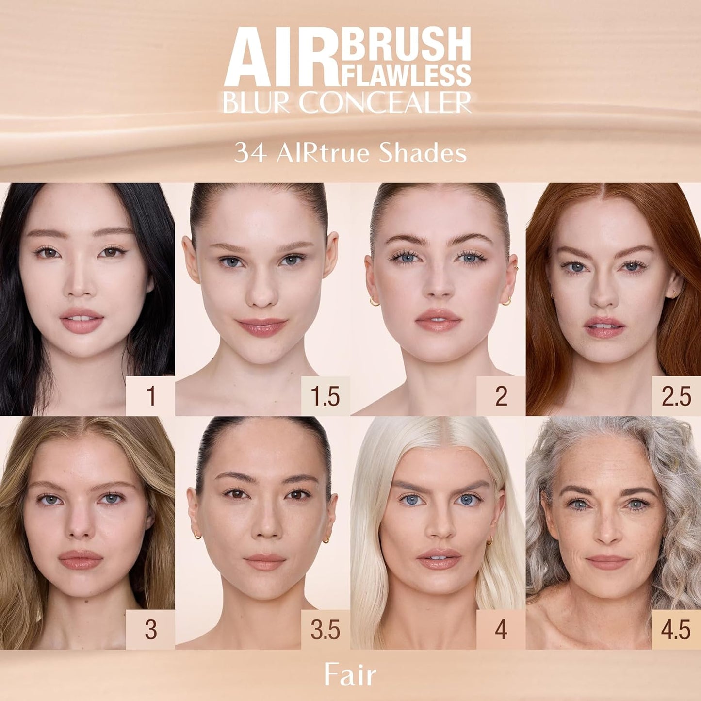 Charlotte Tilbury AIRbrush Flawless Blur Concealer - Longwear, Hydrating, Full Coverage for Dark Circles & Blemishes - Natural Matte Finish