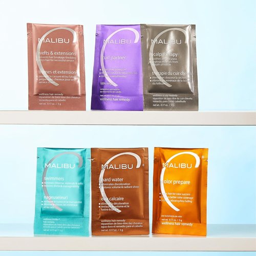 Malibu C Wefts & Extensions Hair Remedy - Removes Build-Up & Prevents Breakage - Preps Natural Hair