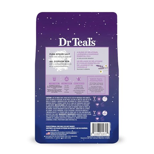 Dr Teal's Epsom Salt Soak - Sleep Blend with Melatonin, Lavender & Chamomile | 3 lbs