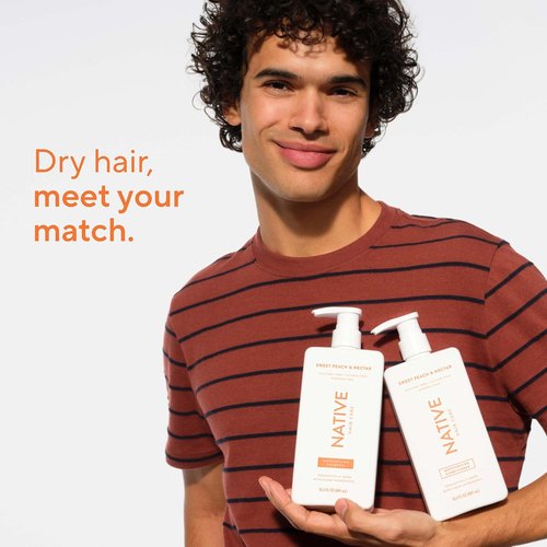 Native Moisturizing Shampoo - Sweet Peach & Nectar Scent | 16.5 Fl Oz Hydrating Formula