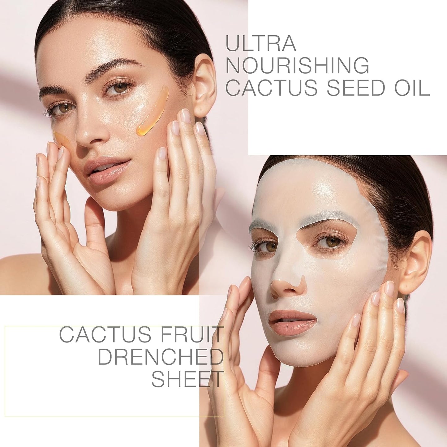 STARSKIN Orglamic Pink Cactus 2-Step Sheet Mask - Hydrating & Firming Face Mask for All Skin Types | 1x25g