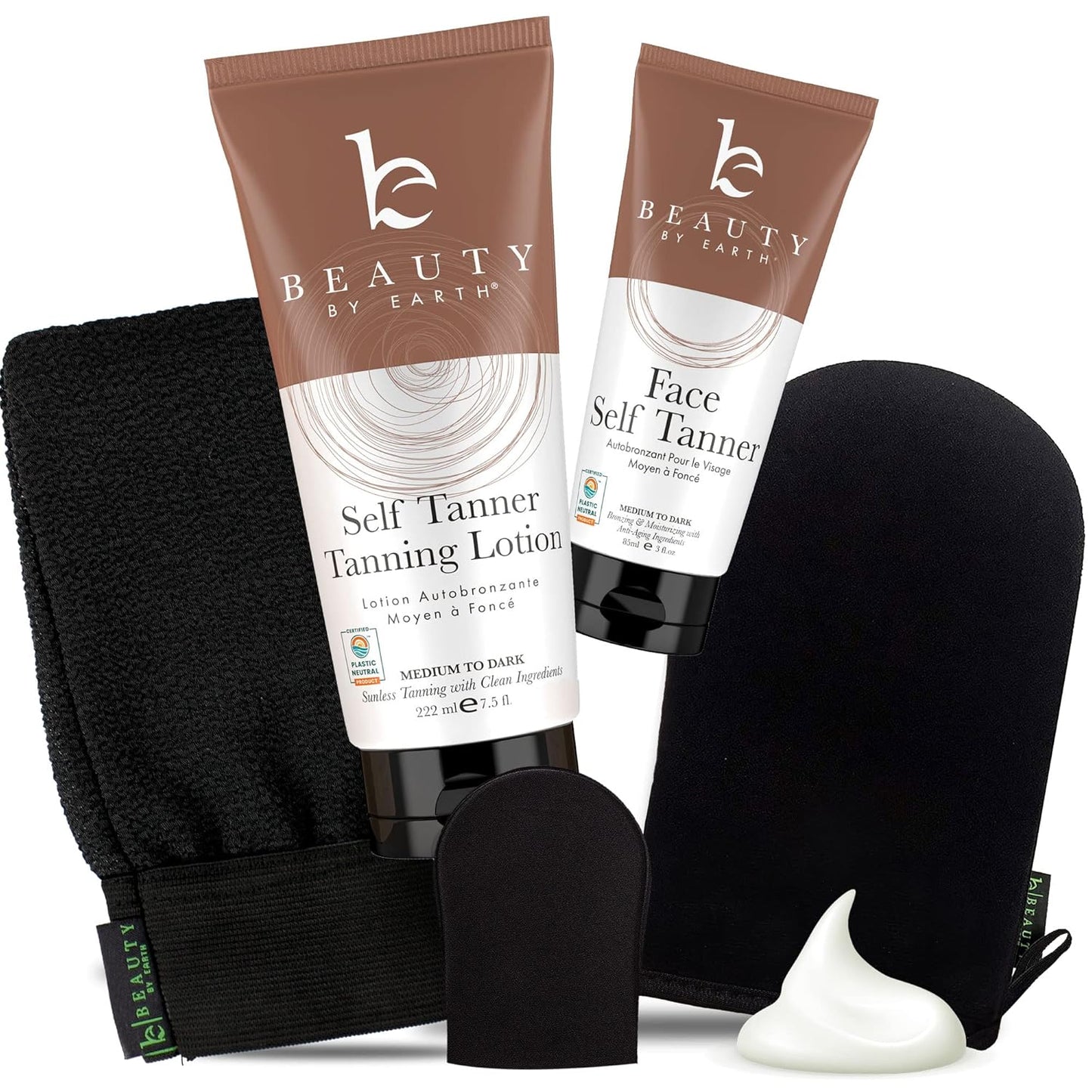 Skiennix Tanning Lotion Kit - Organic Self Tanner for Face & Body | Non-Toxic Gradual Sunless Tan