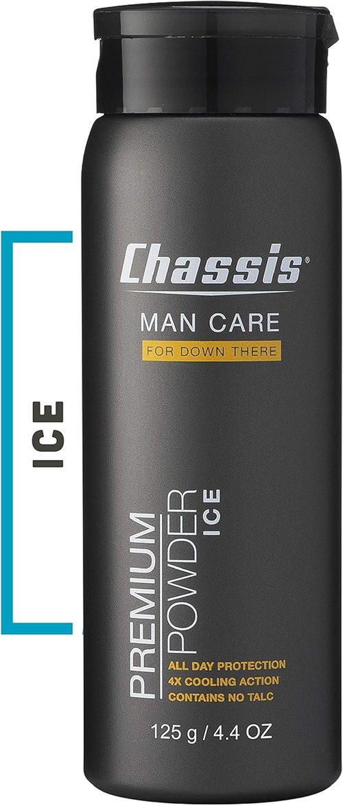 Chassis Ice Premium Body Powder - Talc-Free Odor-Absorbent Deodorant for Men | Anti-Chafing & Fresh Scent