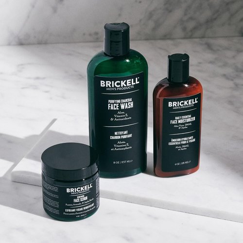 Brickell Men's Activated Charcoal Facial Cleanser & Daily Face Care Routine | Natural & Organic