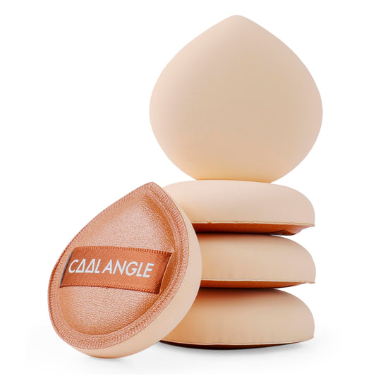 COOL-ANGLE 5Pcs Brown Makeup Sponge For Foundation Concealer And Powder, Latex Free Blender Sponge For Natural And Easy Makeup Soft Long-lasting And Beginner-friendly, Medium