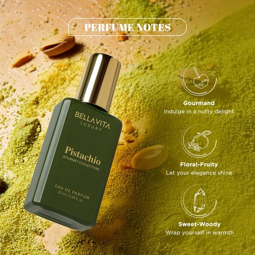 Bellavita Luxury Unisex Gourmet Perfume Gift Set with Vanilla, Mango, and Pistachio | 60ml | Perfume for Men and Women | Nutty Pistachio, Mango, and Vanilla Notes | Long Lasting Unisex Fragrance
