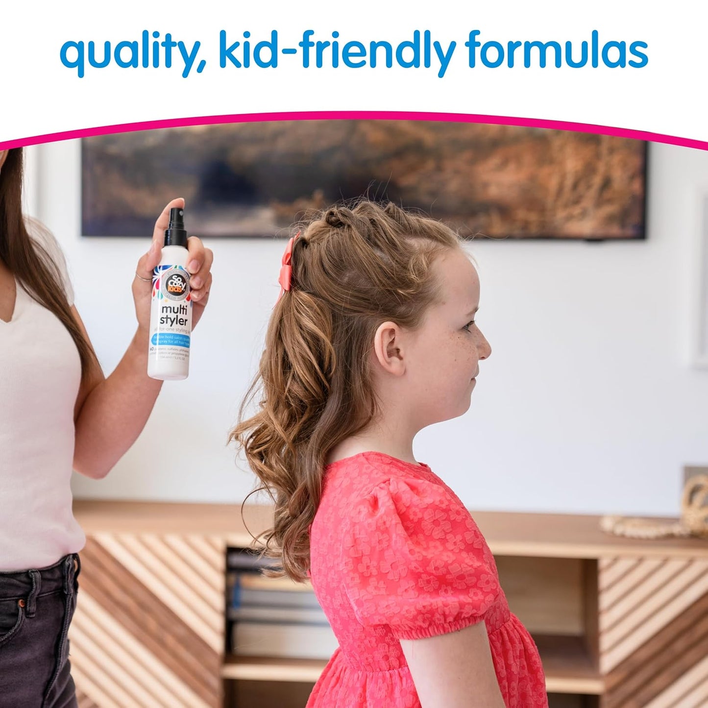 SoCozy Multi Styler Hair Spray for Kids - Gentle Formula with Quinoa & Vitamin B5 | 5.2 Fl Oz