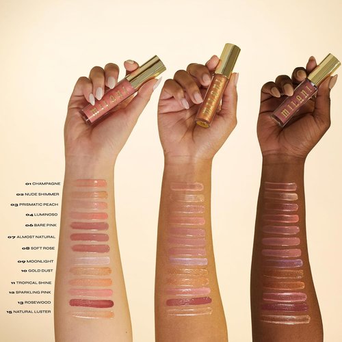 Milani Lip Gloss - Keep It Full Nourishing Lip Plumper with Hyaluronic Acid | Prismatic Peach (0.13 Fl. Oz.)