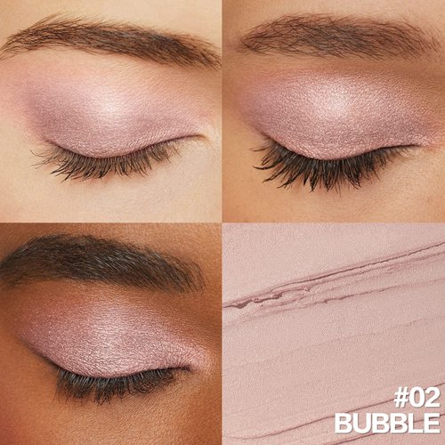 FOCALLURE No Crease Eyeshadow Stick, Creamy Eye Shadow Stick, Matte & Shimmer Eyeshadow Pencil, Smudge-proof, Built-in Smudger