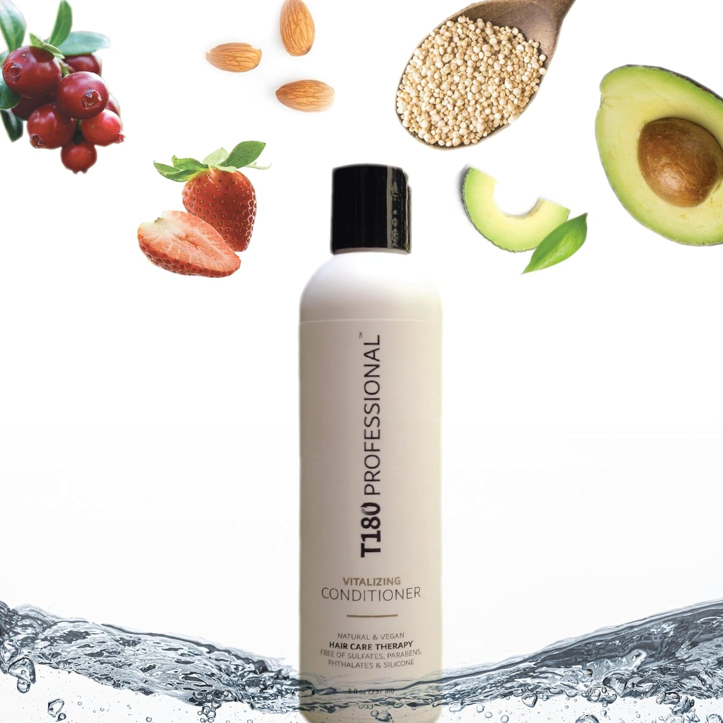 Vitalizing Hair Conditioner - Frizz Control Vegan Formula for All Hair Types - Deeply Moisturizing, Sulfate-Free - 4 fl oz