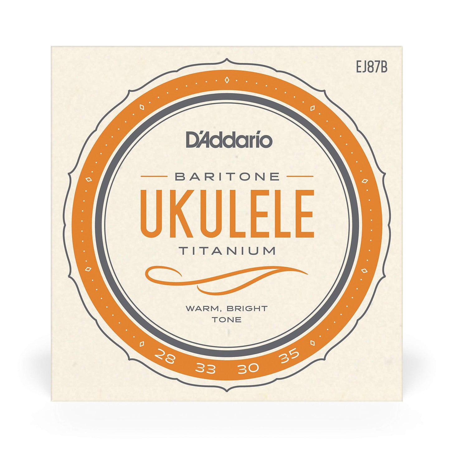 D'Addario Baritone Ukulele Strings, Fluorocarbon, EJ99B, 4-String Set, Pack of 1