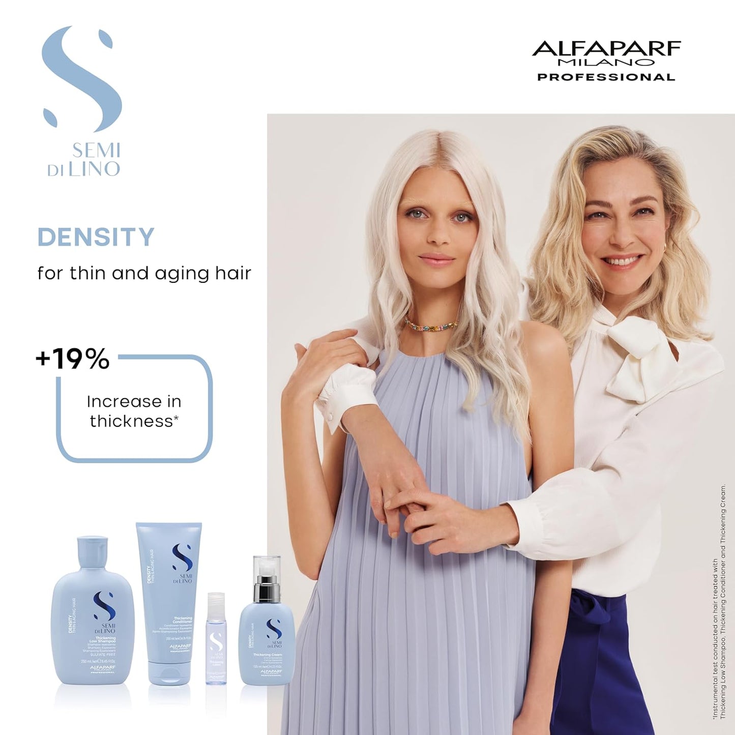 ALFAPARF MILANO Semi Di Lino Density Thickening Conditioner - Peptides & Amino Acids - For Fine Hair - Adds Volume & Softness