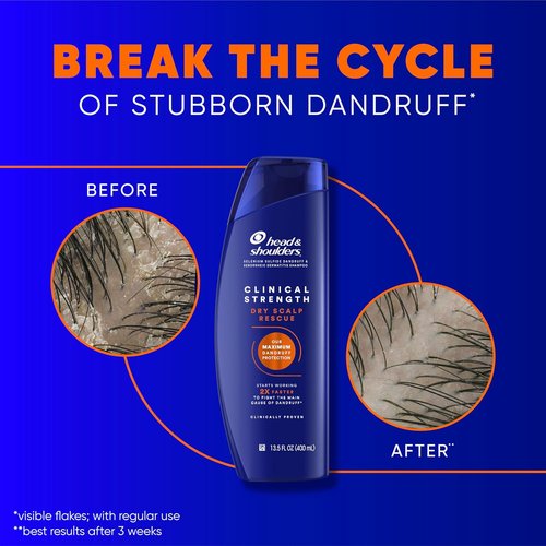 Head & Shoulders Anti-Dandruff Shampoo - Clinical Strength Dry Scalp Rescue Twin Pack | 13.5 fl oz Each