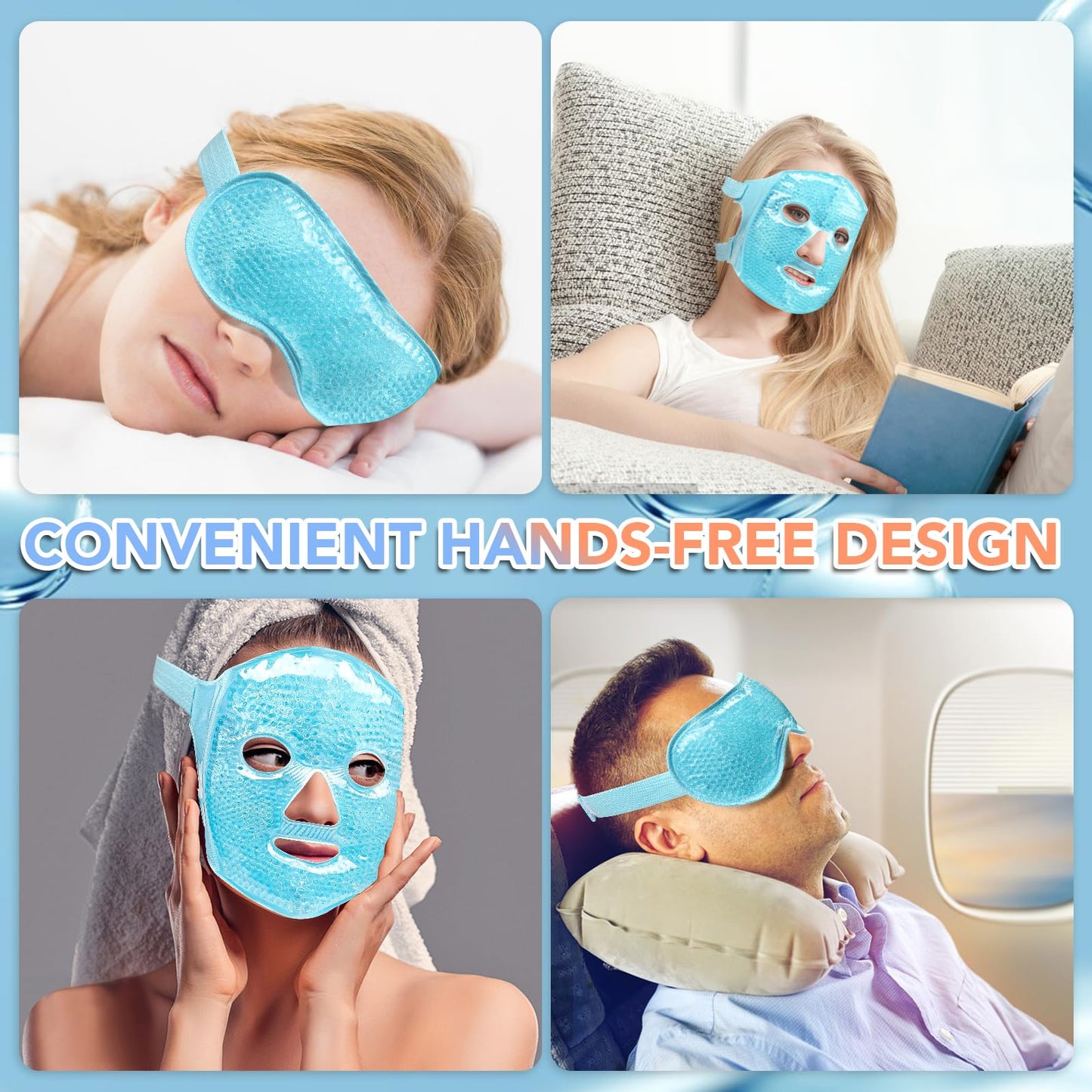 XPCARE Colding Ice Face Mask and Cooling Eye Mask for Puffy Eyes & Migraine Relief, Gel Eye Mask, Cool Face Masks for Dark Circles, Eye Surgery, Sleeping, Pressure, Headaches, Skin Care