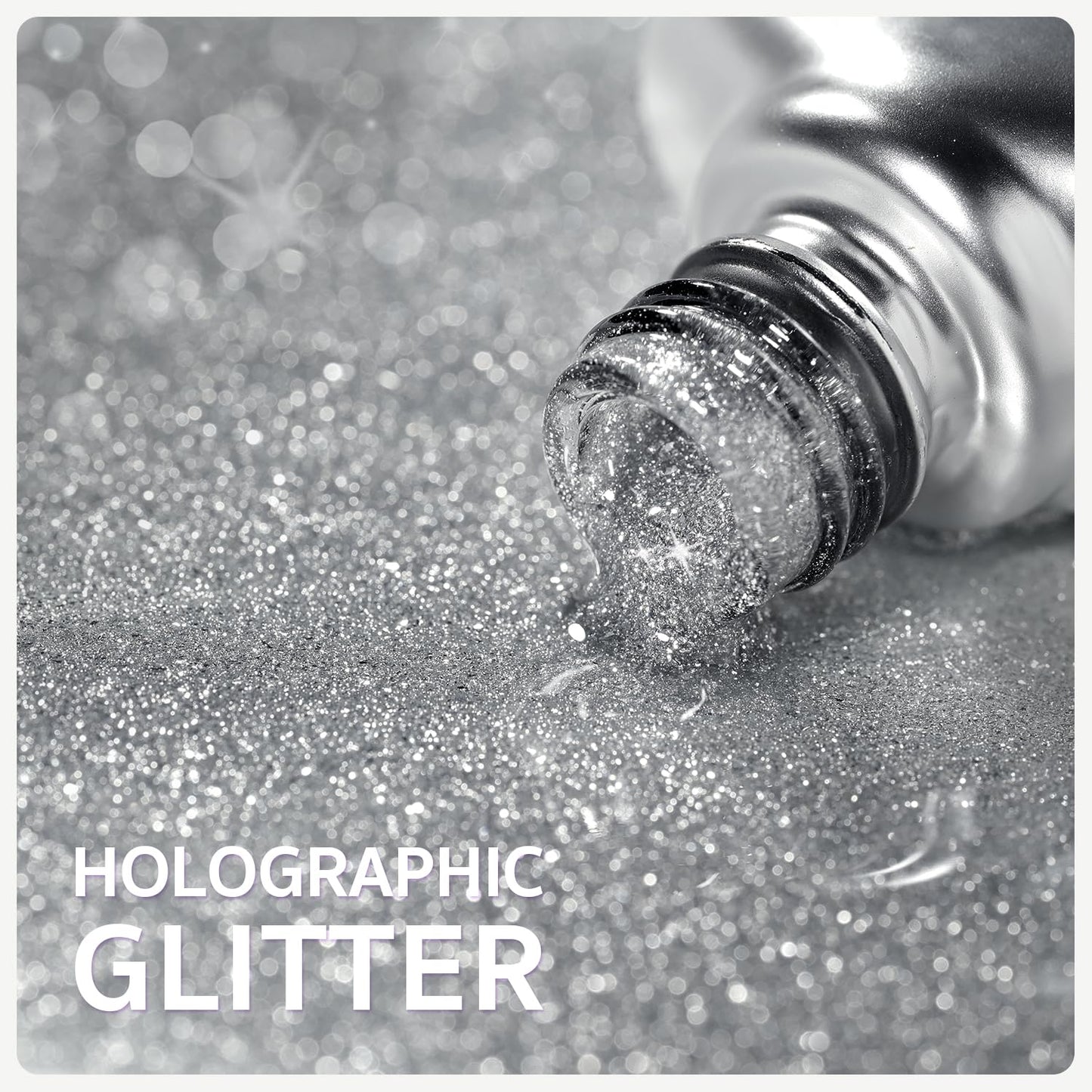 GAOY Platinum Cat Eye Gel Nail Polish, 16ml Silver Glitter Holographic Nail Polish with Magnet, Reflective Translucent UV Gel, 2230 Star Shower