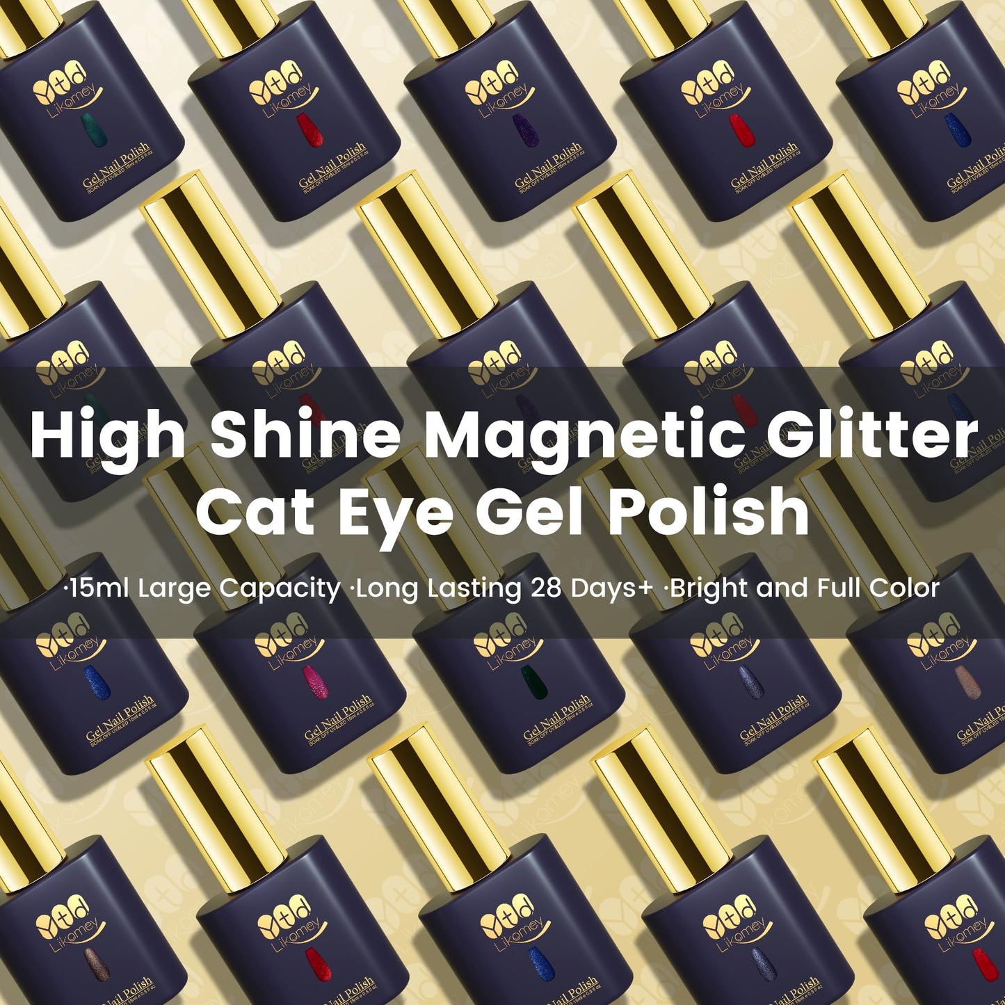 YTD Likomey Cat Eye Gel Nail Polish,15ml Bright Plum Pink Holographic Translucent Neutral Velvet Jelly Sheer Magnetic Dragon Fruit Shimmer Glitter UV Gel with Magnet Stick,MY378