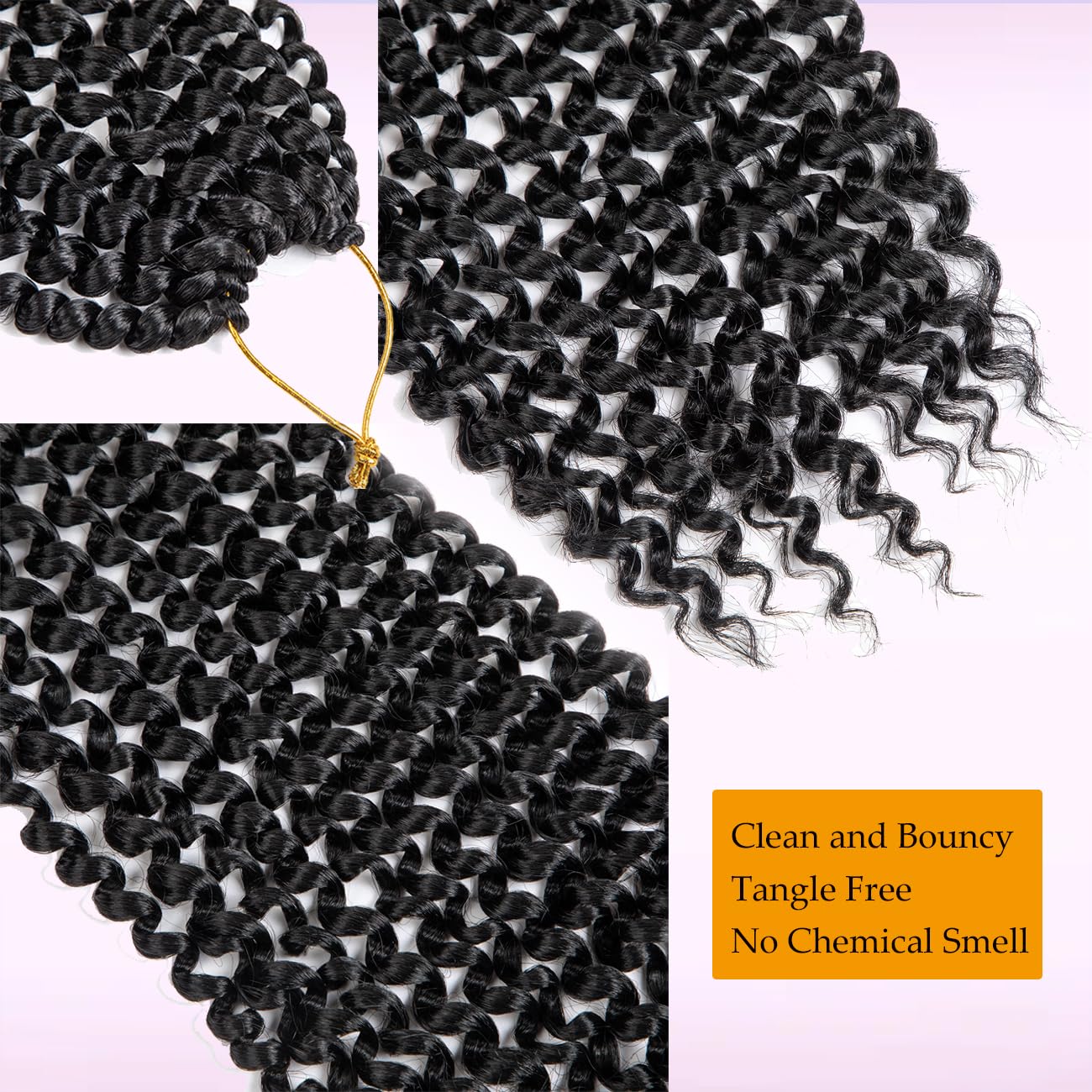 Passion Twist Hair Water Wave Crochet Hair for Black Women 22 Inch 4 Packs Passion Twist Crochet Hair Pre Looped Bohemian Braids for Black Women (1B, Economic package)