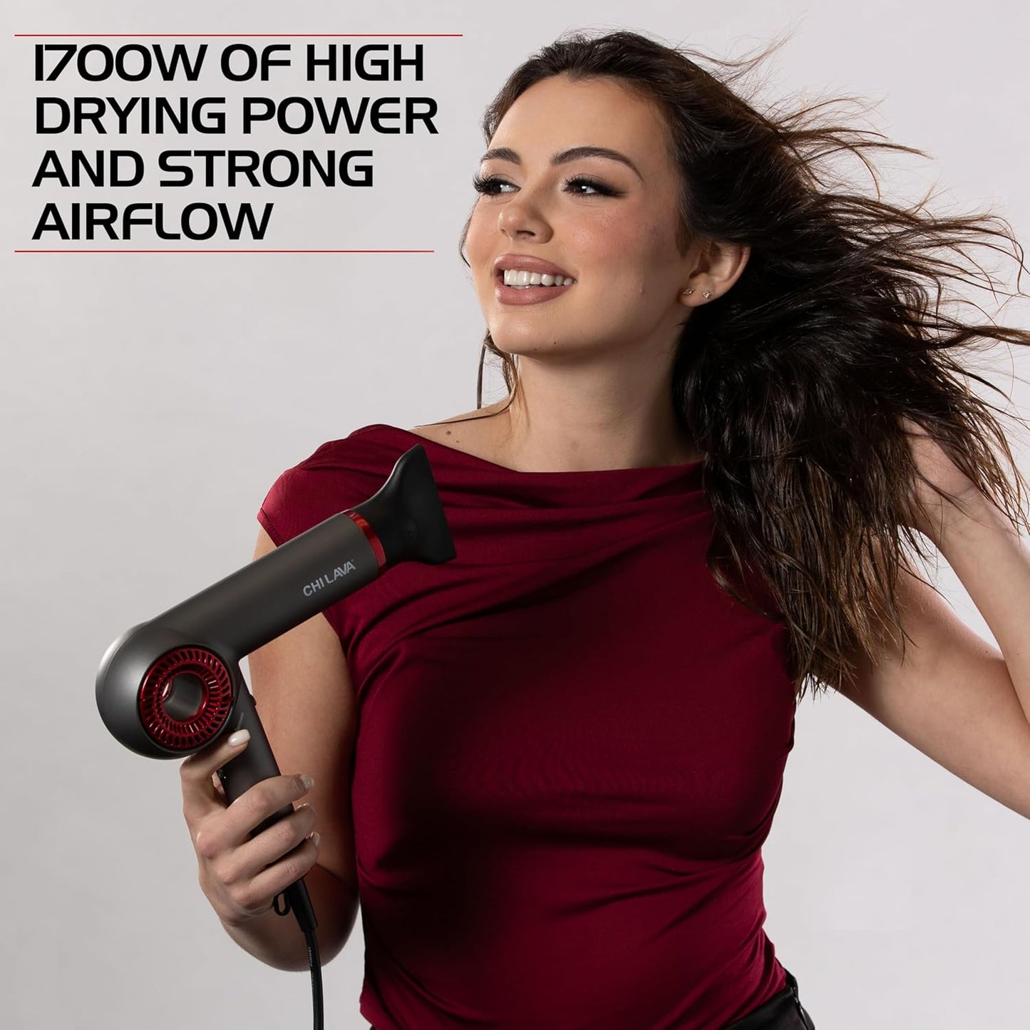 CHI Lava Hair Dryer - Brushless Motor for Faster, Quieter Drying | Foldable Design Reduces Frizz & Enhances Shine