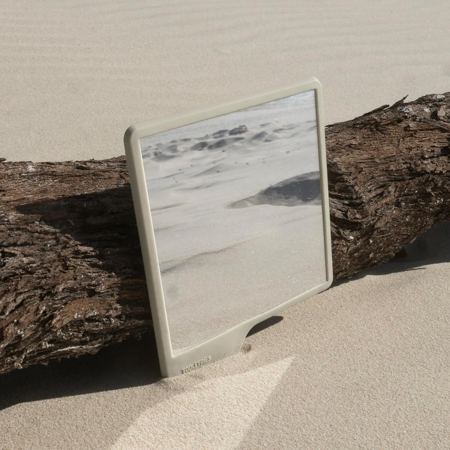 TOOLETRIES Oliver Shower Mirror - Premium Shatterproof Grooming Mirror - 100% Silicone - Sand Color