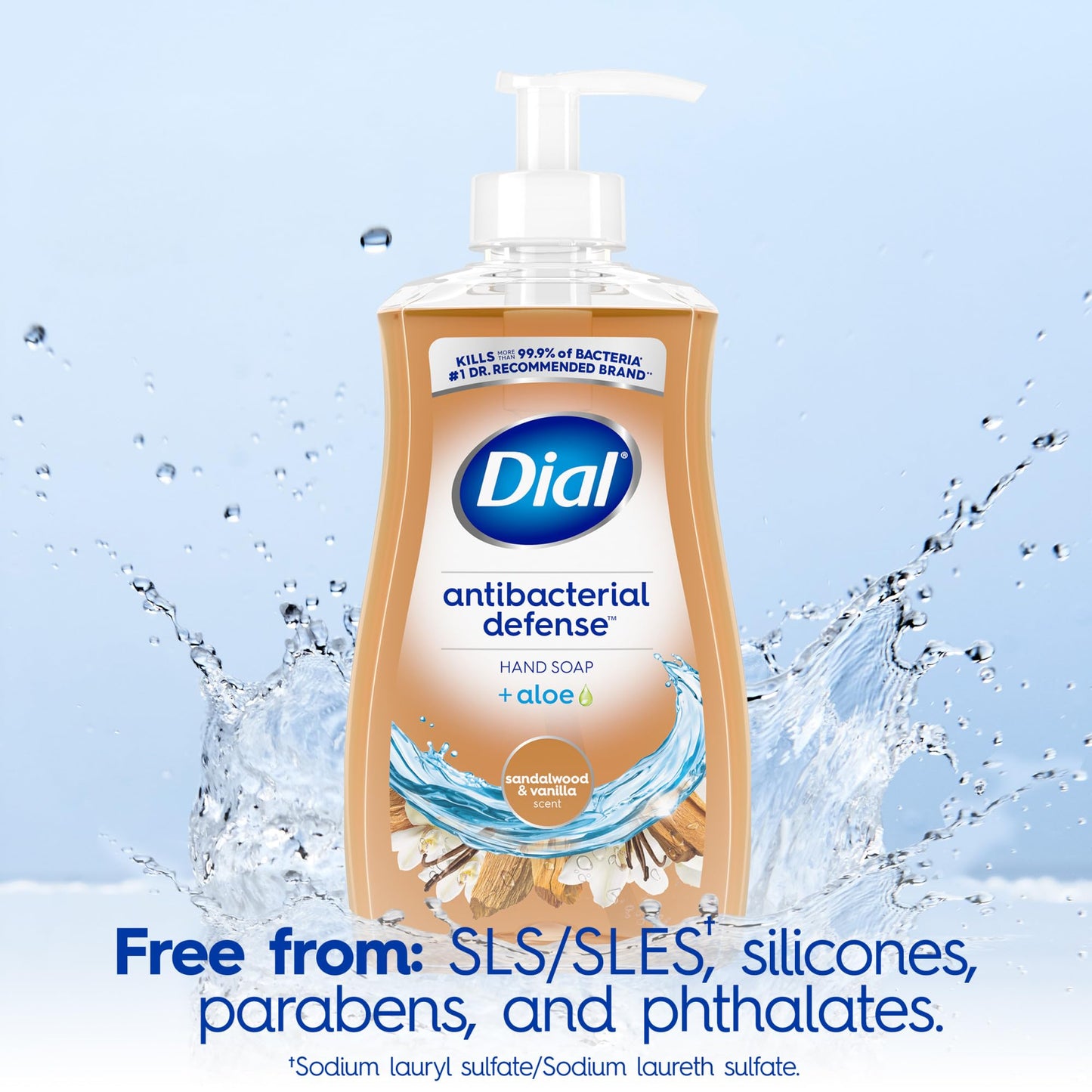 Dial Antibacterial Liquid Hand Soap, Spring Water, 11 fl oz (Pack of 4)
