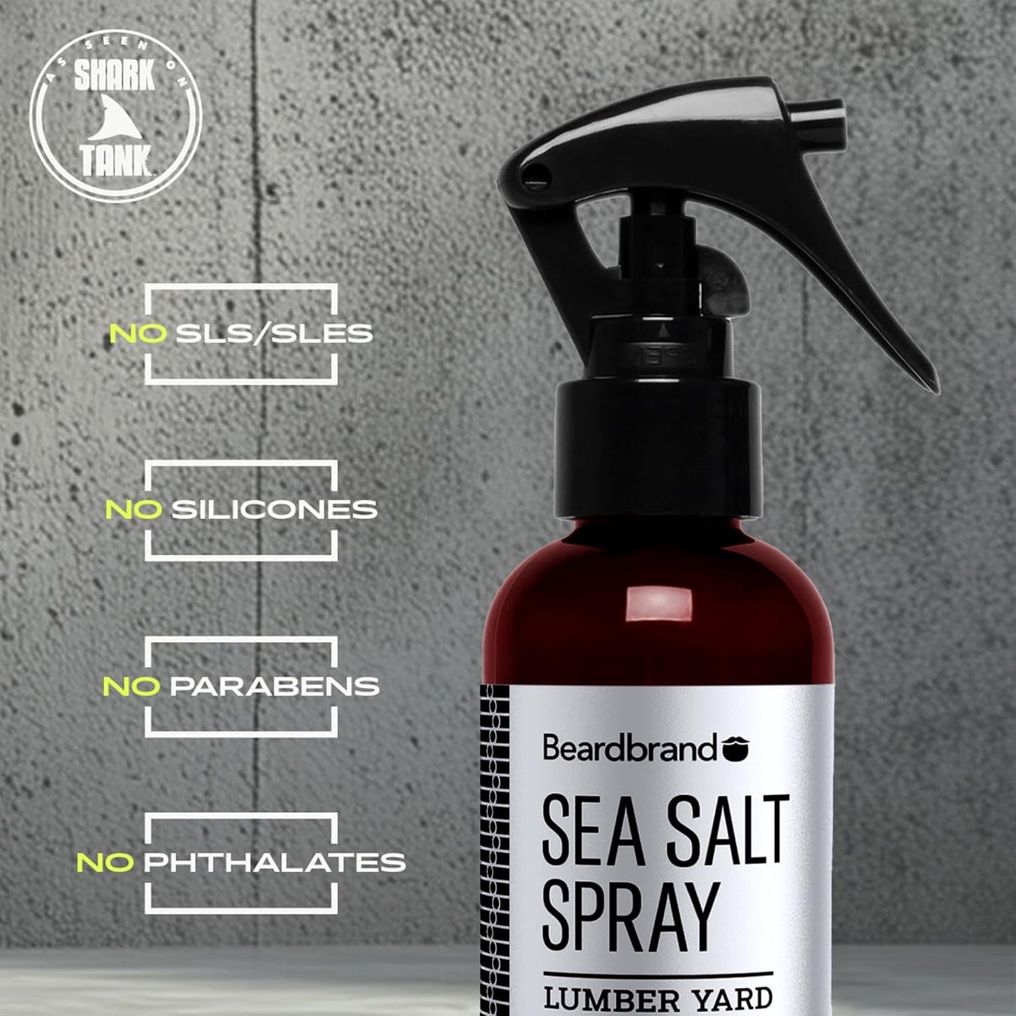 Beardbrand Sea Salt Spray for Men - Lightweight Hair Texture Spray for Volume & Natural Look, Lumber Yard Scent