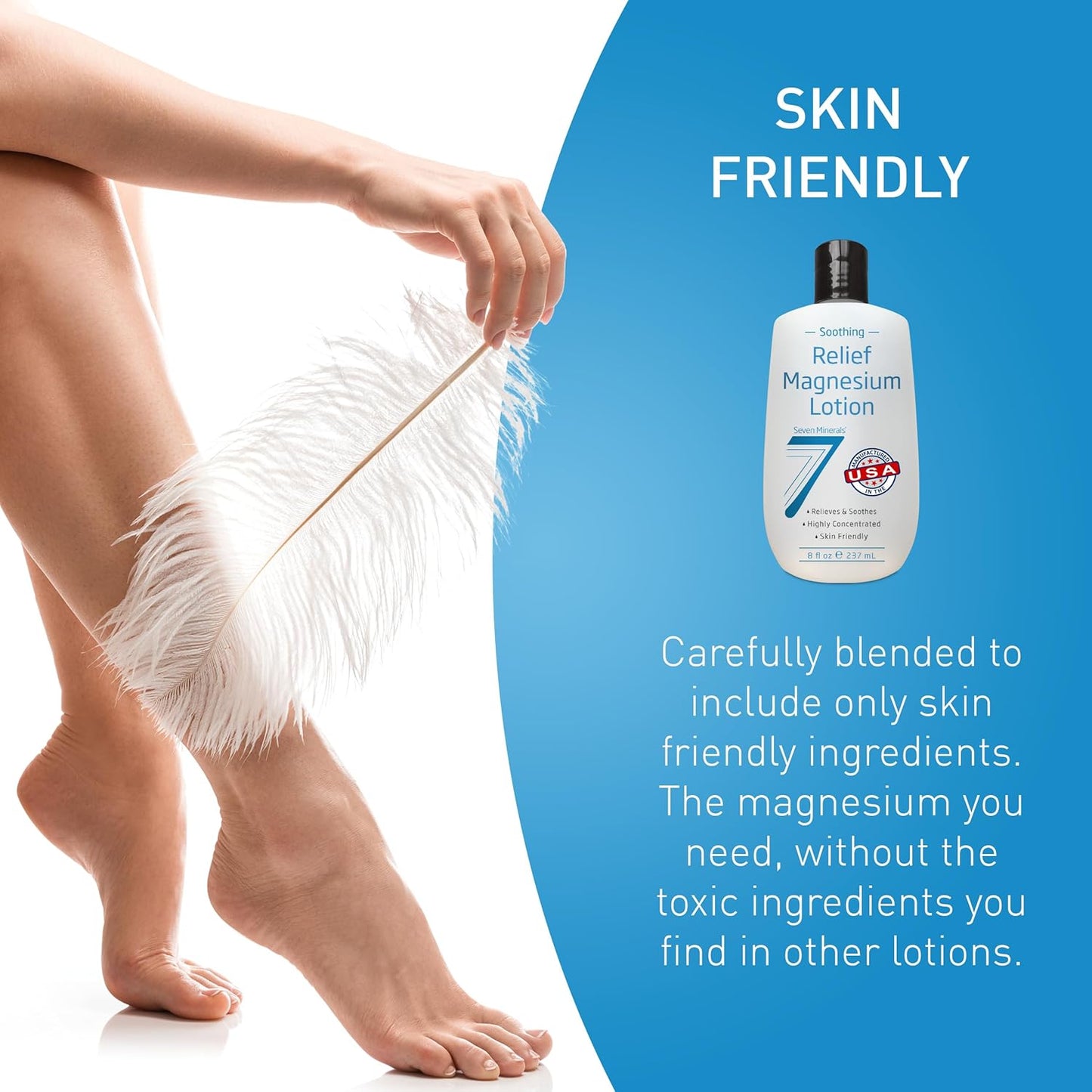 Seven Minerals Magnesium Lotion - Soothing Relief for Sleep & Joint Care | Non-Greasy, 8 fl oz