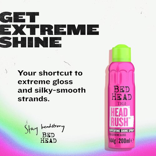 Bed Head by TIGI Headrush Shine Spray - Smooth, Shiny Hair with Frizz Control | 5.3 oz