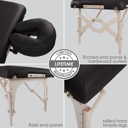EARTHLITE Portable Massage Table Package - Avalon with Reiki Endplate, Premium Face Cradle & Carry Case (30”x73”)