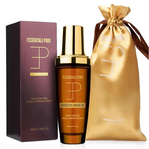 Dubai Premium Moroccan Argan Hair Oil - Lightweight Elixir for Dry Hair & Skin | 100 mL (3.38 Fl Oz) - Controls Frizz & Boosts Shine