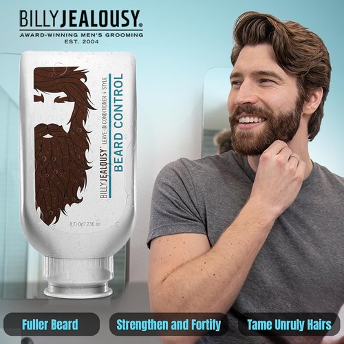 Billy Jealousy Beard Control Leave-In Conditioner - Softens Hair & Skin with Aloe & Jojoba Oil | Light Hold, Matte Finish