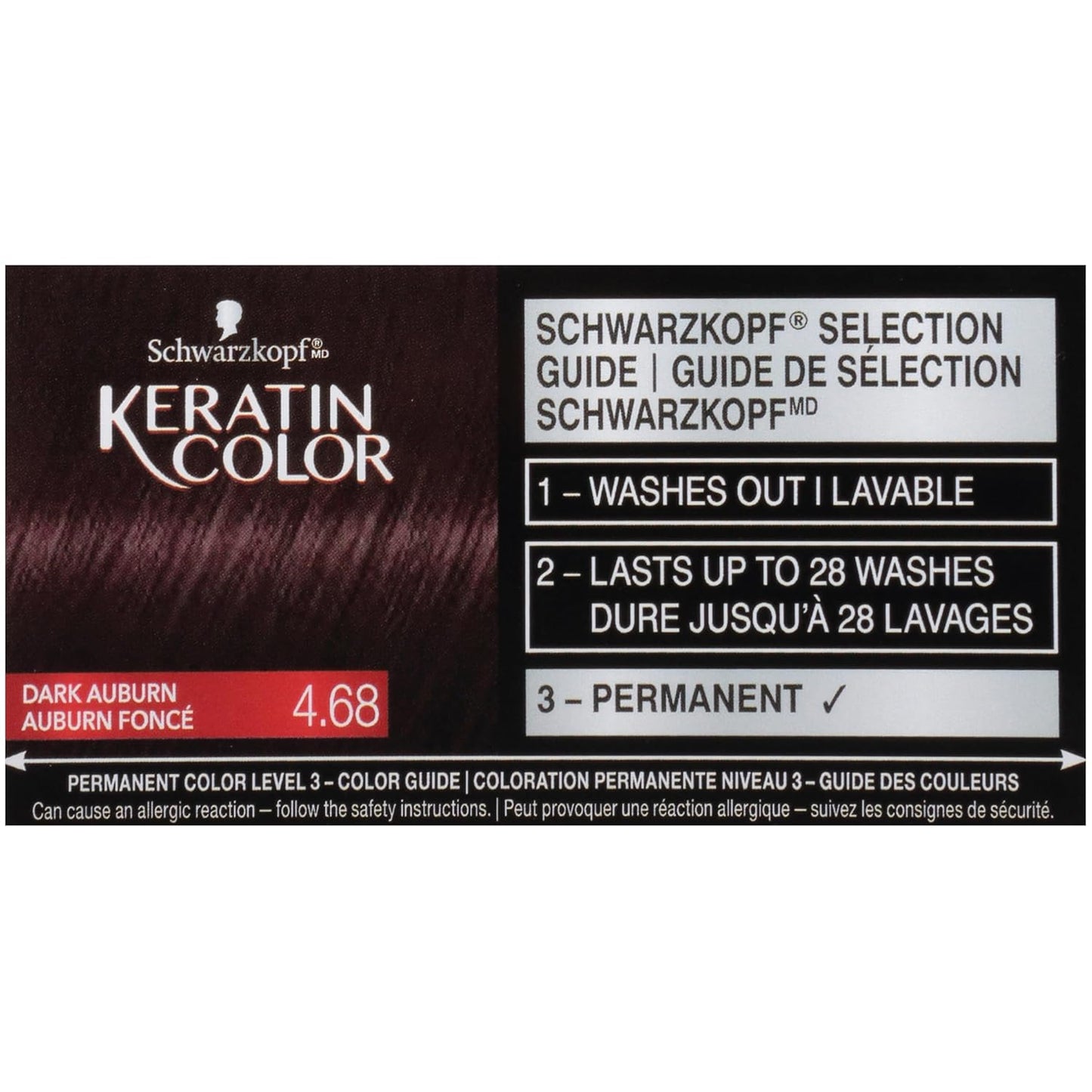 Schwarzkopf Keratin Color Permanent Hair Color Cream - 4.68 Dark Auburn, 1 Kit for Vibrant Color