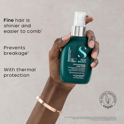 ALFAPARF MILANO Semi Di Lino Reconstruction Daily Fluid - Anti-Breakage Hair Treatment | Heat Protection & Shine - 4.23 oz