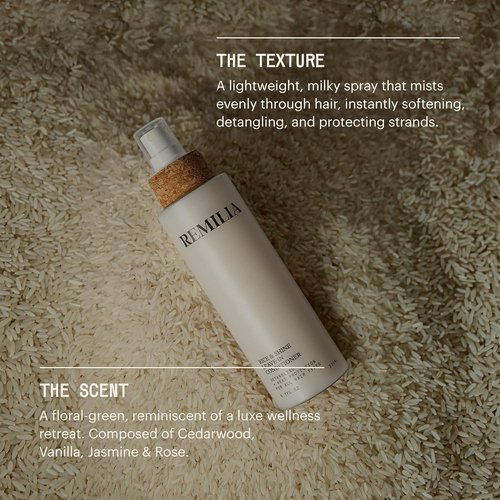 Remilia Rice & Shine Leave-In Conditioner Spray - Detangling Heat Protectant with Rice Protein & Botanical Oils for Color-Treated Hair - 6.7 fl oz | Made in USA