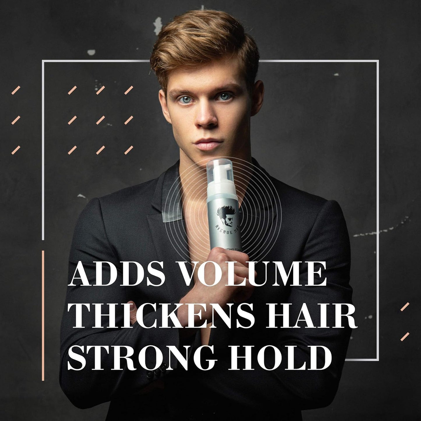 Avenue Man Sculpting Foam - 7 Oz Frizz Control & Firm Hold Hair Mousse for Men | No Crunch, Clean Texture