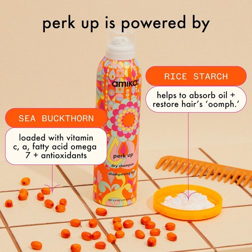Amika Perk Up Talc-Free Dry Shampoo - Refresh Roots & Add Volume Without White Residue | All Hair Types