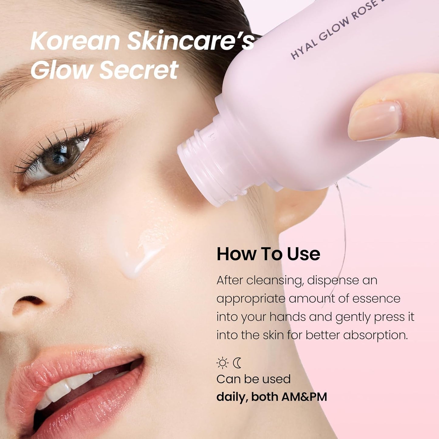 DERMALOGY by Neogen Hyal Glow Rose Essence - Hydrating Formula with 74% Damask Rose Water | 160ml / 5.41 oz
