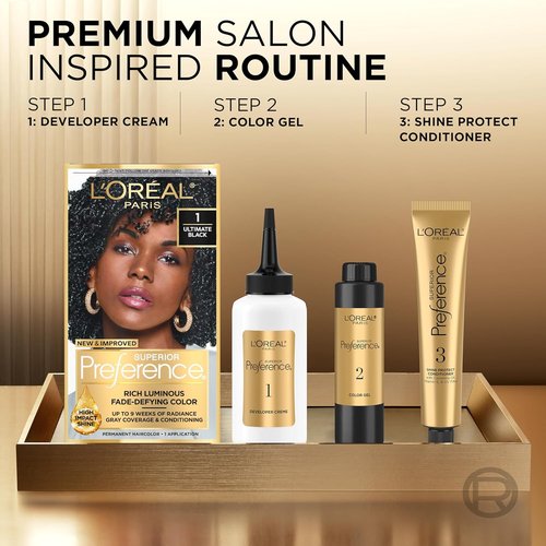 L'Oreal Paris Hair Color - Superior Preference Medium Brown 5 | Luminous Fade-Defying Dye Kit for 9 Weeks of Radiance