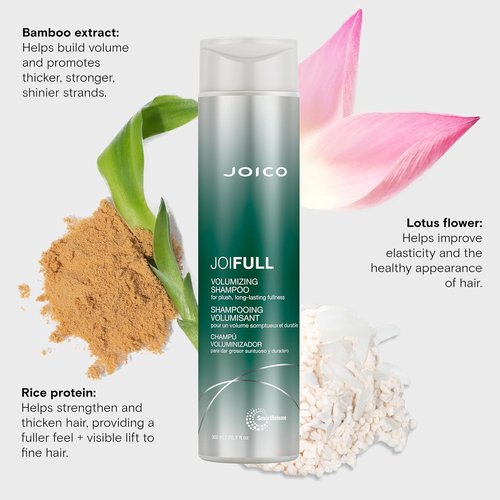 Joico JoiFULL Volumizing Shampoo - Instant Body & Long-Lasting Fullness for Fine Hair | Boost Shine with Lotus Flower & Bamboo Extract