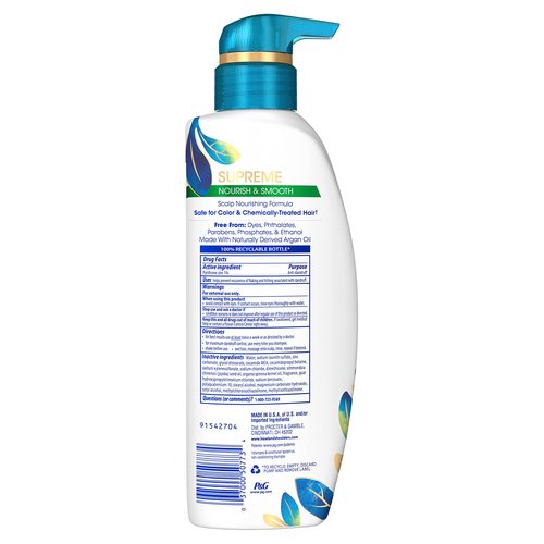 Head & Shoulders Anti-Dandruff Shampoo and Conditioner Set, Supreme Nourish & Smooth, 1% Pyrithione Zinc, Sulfate-Free, for Dry Scalp, Color-Safe, 11.8 fl oz & 9.4 fl oz