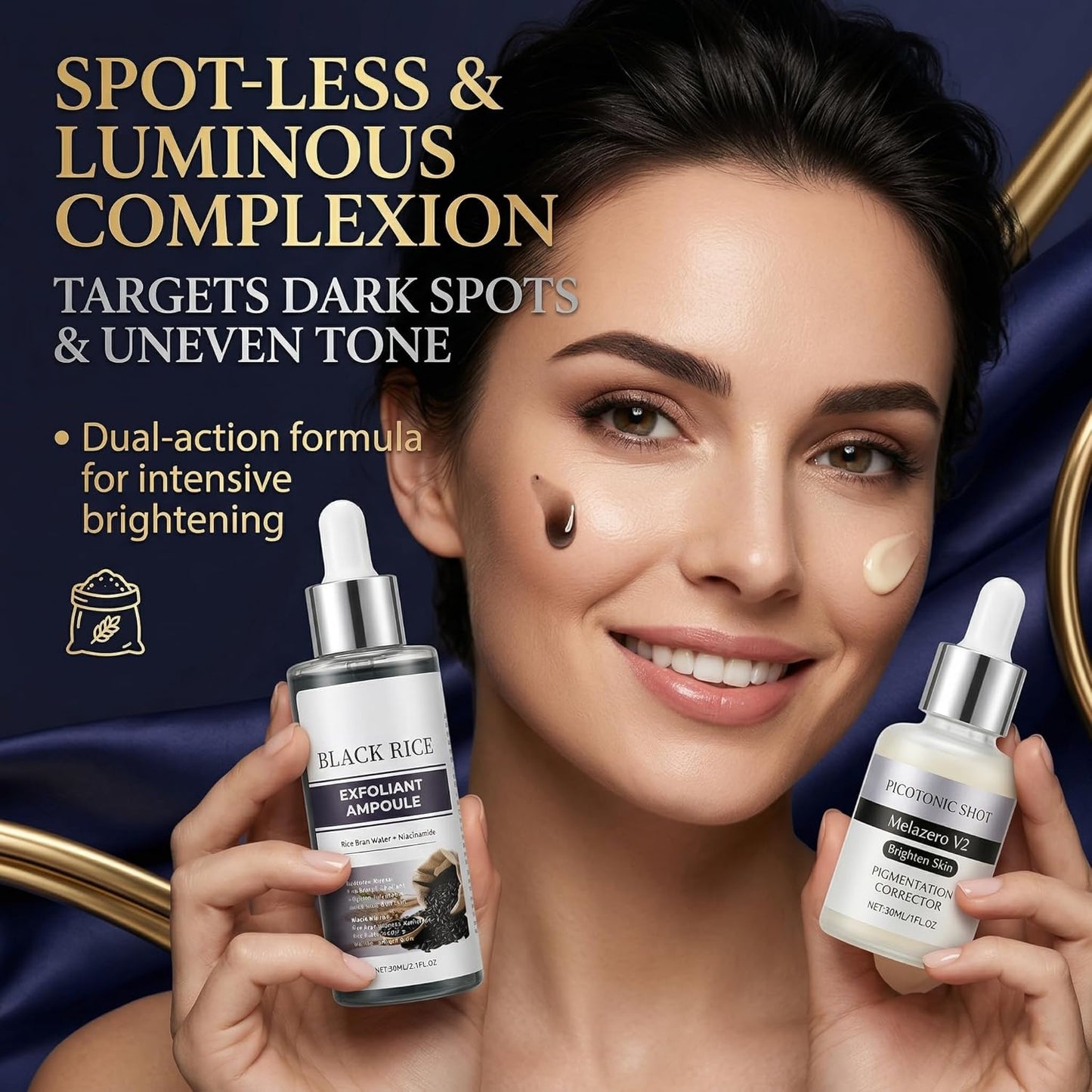 Skiennix Skincare Routine Set - Dark Spot Correcting & Gentle Exfoliating Kit for Radiant Skin