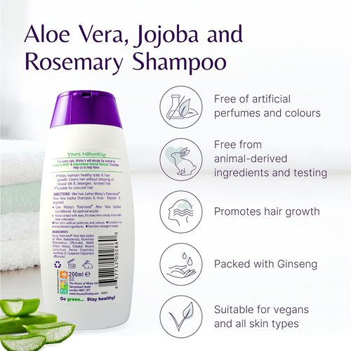 Aloe Vera Jojoba Shampoo - Organic Rosemary Infused Formula | 200ml for Nourished Hair