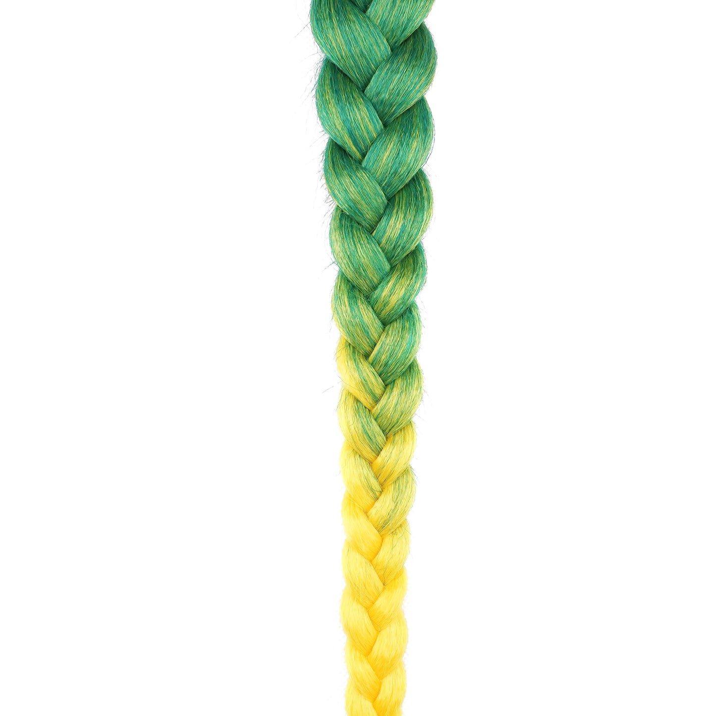 Braided Ponytail Extension With Hair Tie, Straight Wrap with Braid Ponytail Extension Green Yellow Gradient Synthetic Hair Pieces 26 Inch (Green/Yellow#)